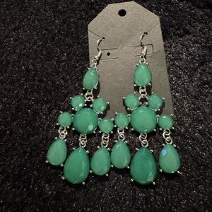 Elegant Green Chandelier Earrings